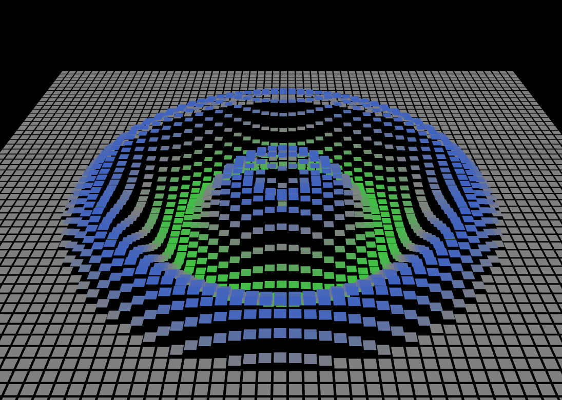 Screenshot of a 3D image created using Three JS on a web page.